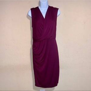 Robert Rodriguez Burgundy faux wrap dress size S